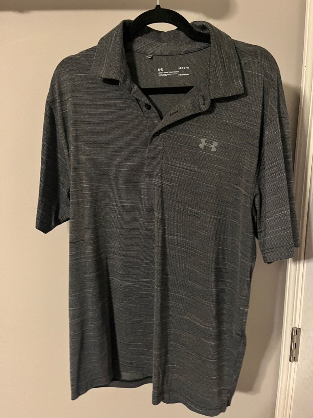 Under Armour Men’s Dark Gray Striped Performance Polo